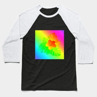 Tropical Rainbow Flowers Baseball T-Shirt